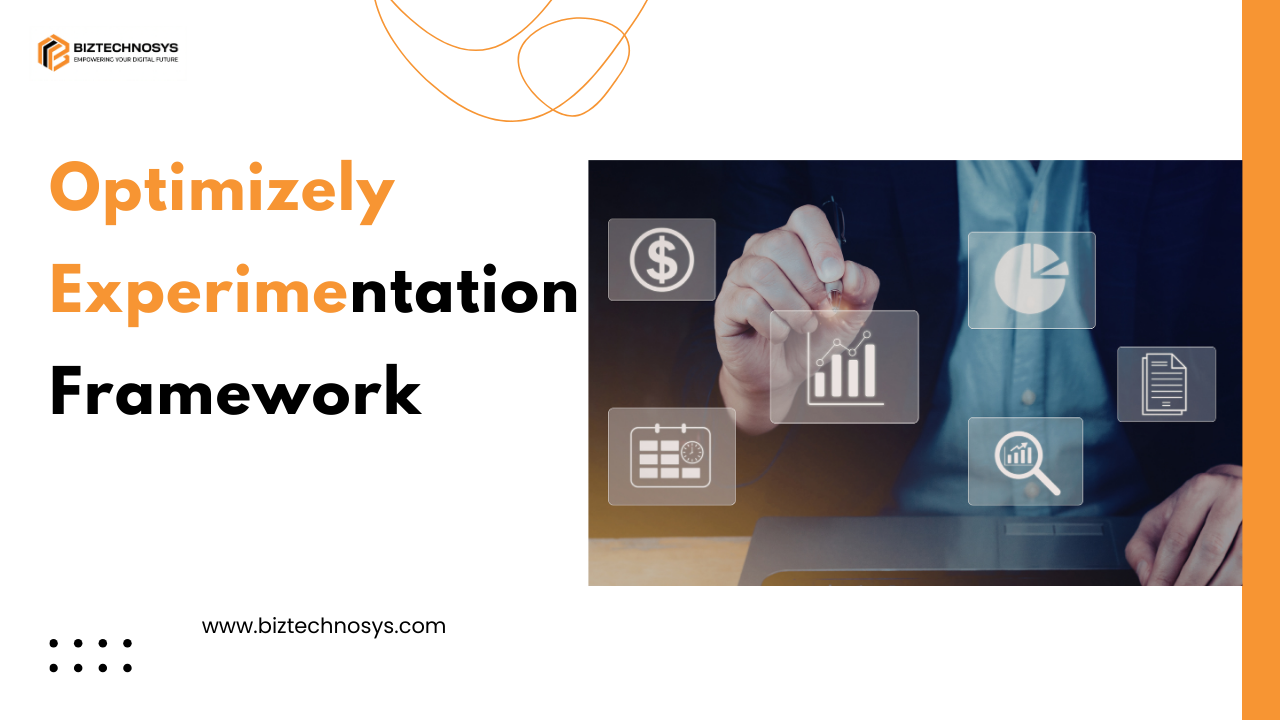 Optimizely experimentation framework showing A/B testing, multivariate testing, and website performance optimization workflow