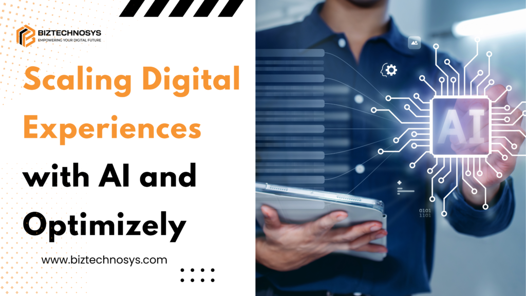 AI-powered digital experience optimization with Optimizely and smart interface visuals.