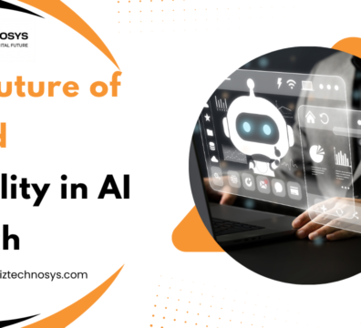 AI search visibility concept with chatbot interface and digital analytics.